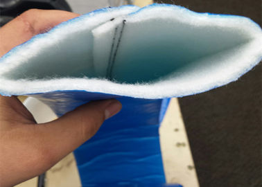 A agulha perfurou o filtro sentido revestido com o sistema azul da membrana CIPP da cor TPU
